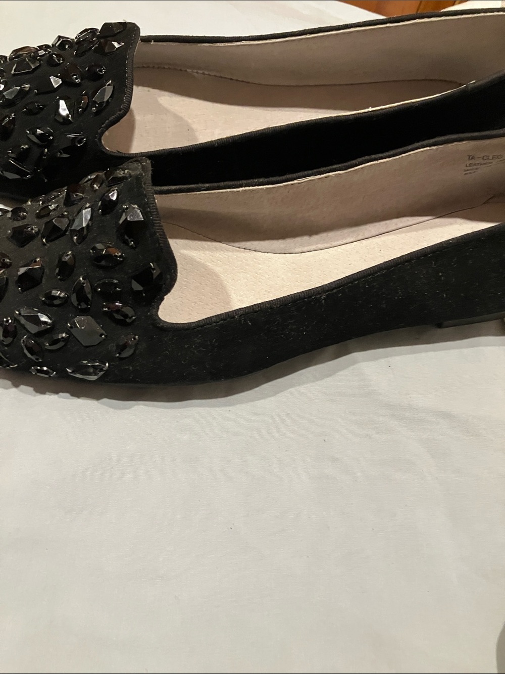 Tahari Black Jeweled Slip-On Loafers - Picture 11 of 14